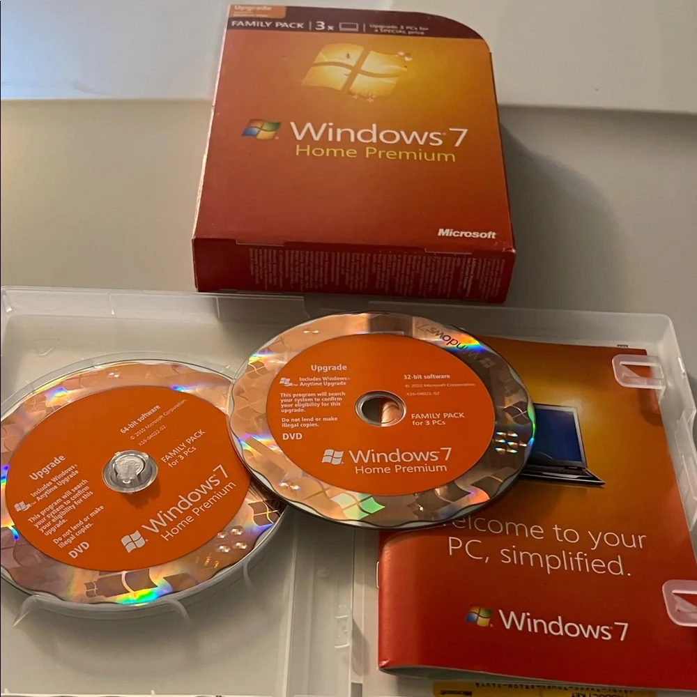 Microsoft Windows 7 Home Premium Pack - Orange and Silver